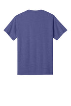 Rear View of Hthr Purple Port & Co Core Cotton Tee. PC54