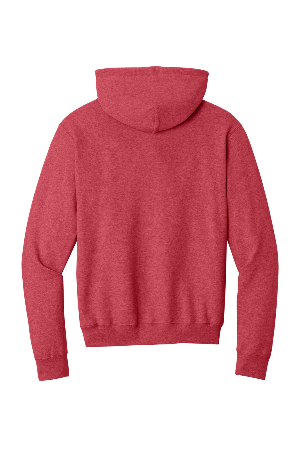 Rear View of Hthr Red Port & Co Core Fleece Pullover Hooded Sweatshirt. PC78H