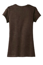 Rear View of Hthrd Brown District Women's Fitted Very Important Tee . DT6001
