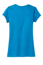 Rear View of Hthrd Brt Turq District Women's Fitted Very Important Tee . DT6001
