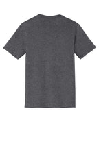 Rear View of Hthrd Charcoal District Very Important Tee V-Neck. DT6500