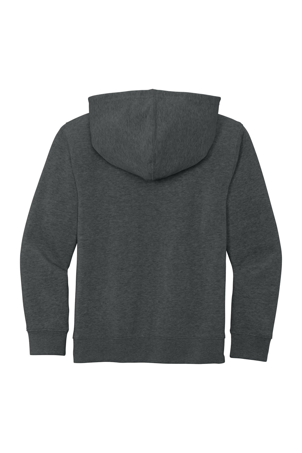 Rear View of Hthrd Charcoal District Youth V.I.T. Fleece Hoodie DT6100Y