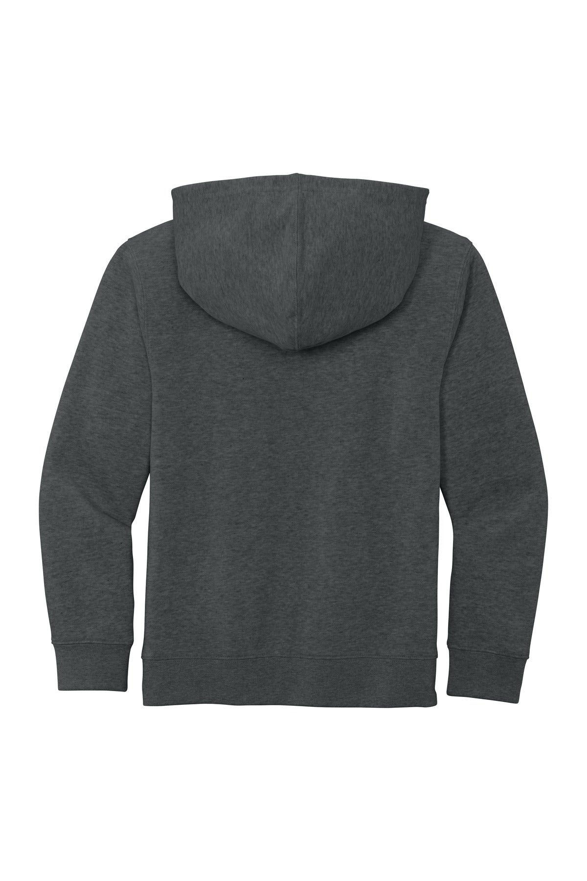 Rear View of Hthrd Charcoal District Youth V.I.T. Fleece Hoodie DT6100Y