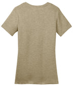 Rear View of Hthrd Latte District Women's Perfect Weight Tee. DM104L