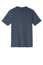 Rear View of Hthrd Navy District Very Important Tee V-Neck. DT6500