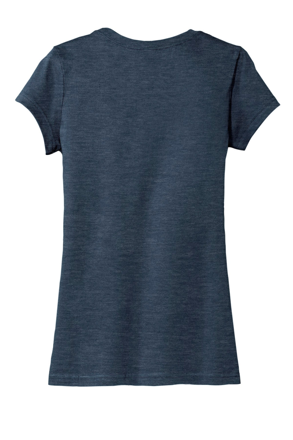 Rear View of Hthrd Navy District Women's Fitted Very Important Tee . DT6001
