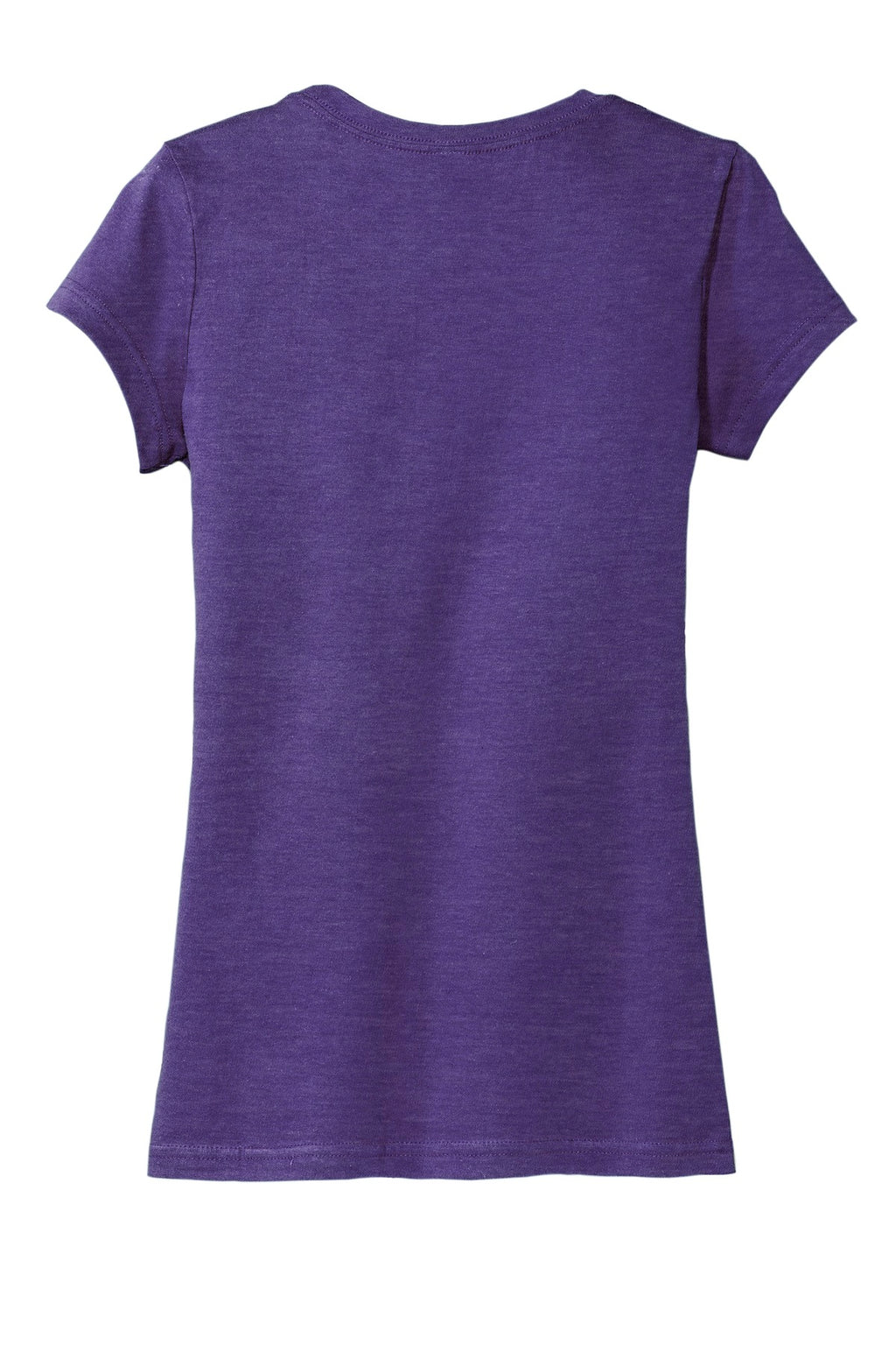 Rear View of Hthrd Purple District Women's Fitted Very Important Tee . DT6001