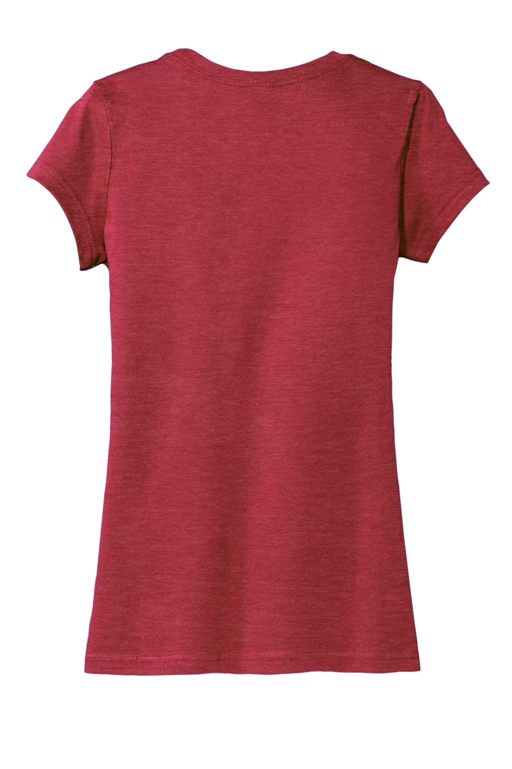 Rear View of Hthrd Red District Women's Fitted Very Important Tee . DT6001