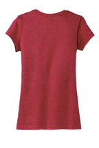 Rear View of Hthrd Red District Women's Fitted Very Important Tee . DT6001