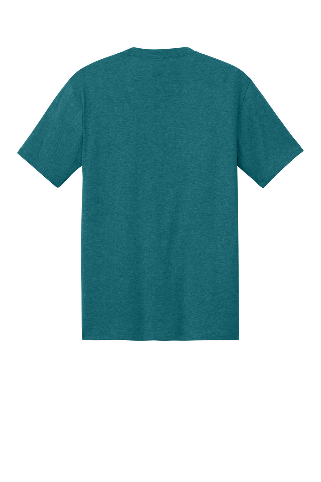 Rear View of Hthrd Teal District Perfect Tri Tee. DM130