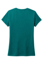 Rear View of Hthrd Teal District Women's Perfect Tri Tee. DM130L