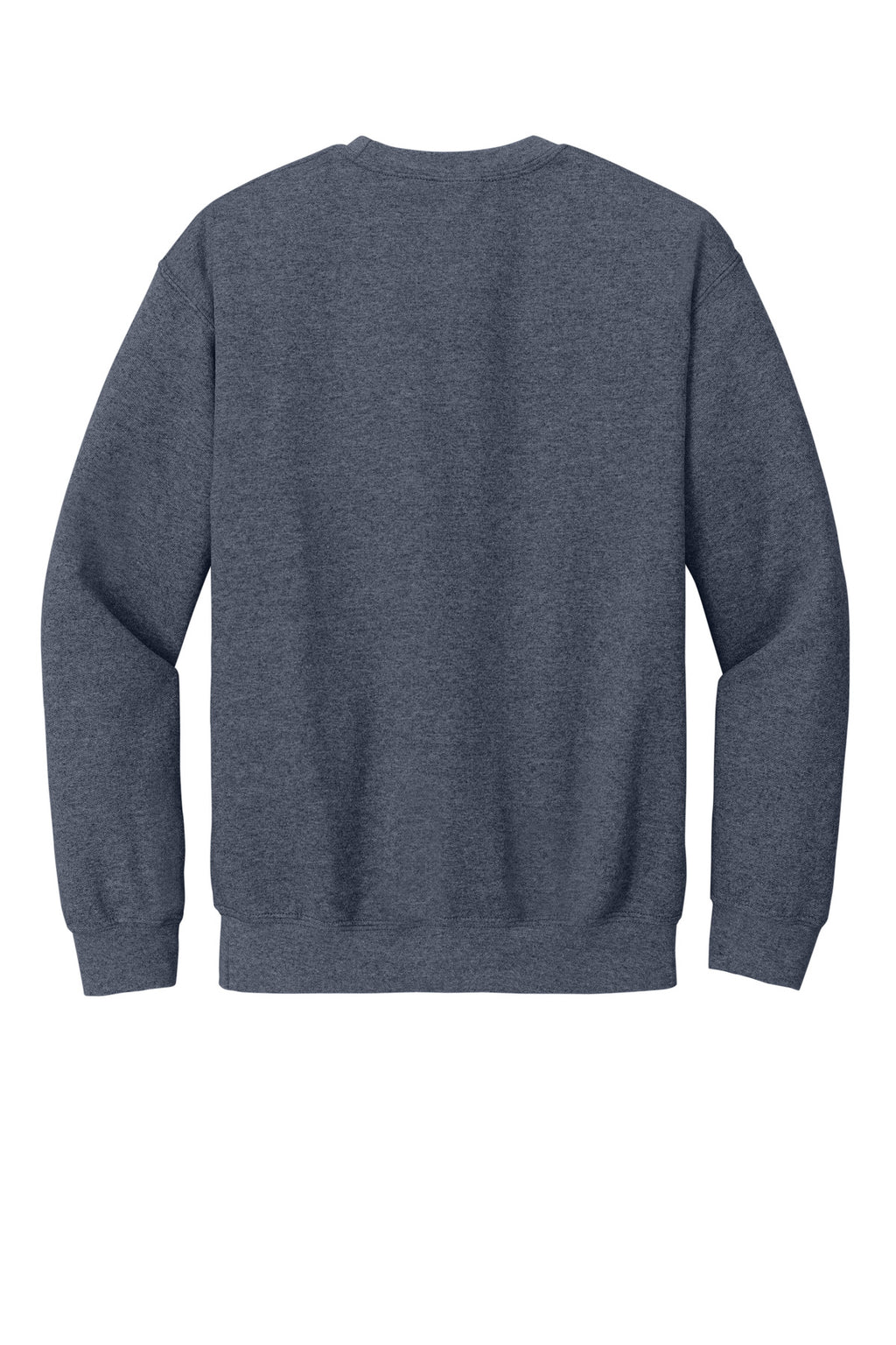 Rear View of HthrDkNavy Gildan Heavy Blend Crewneck Sweatshirt. 18000