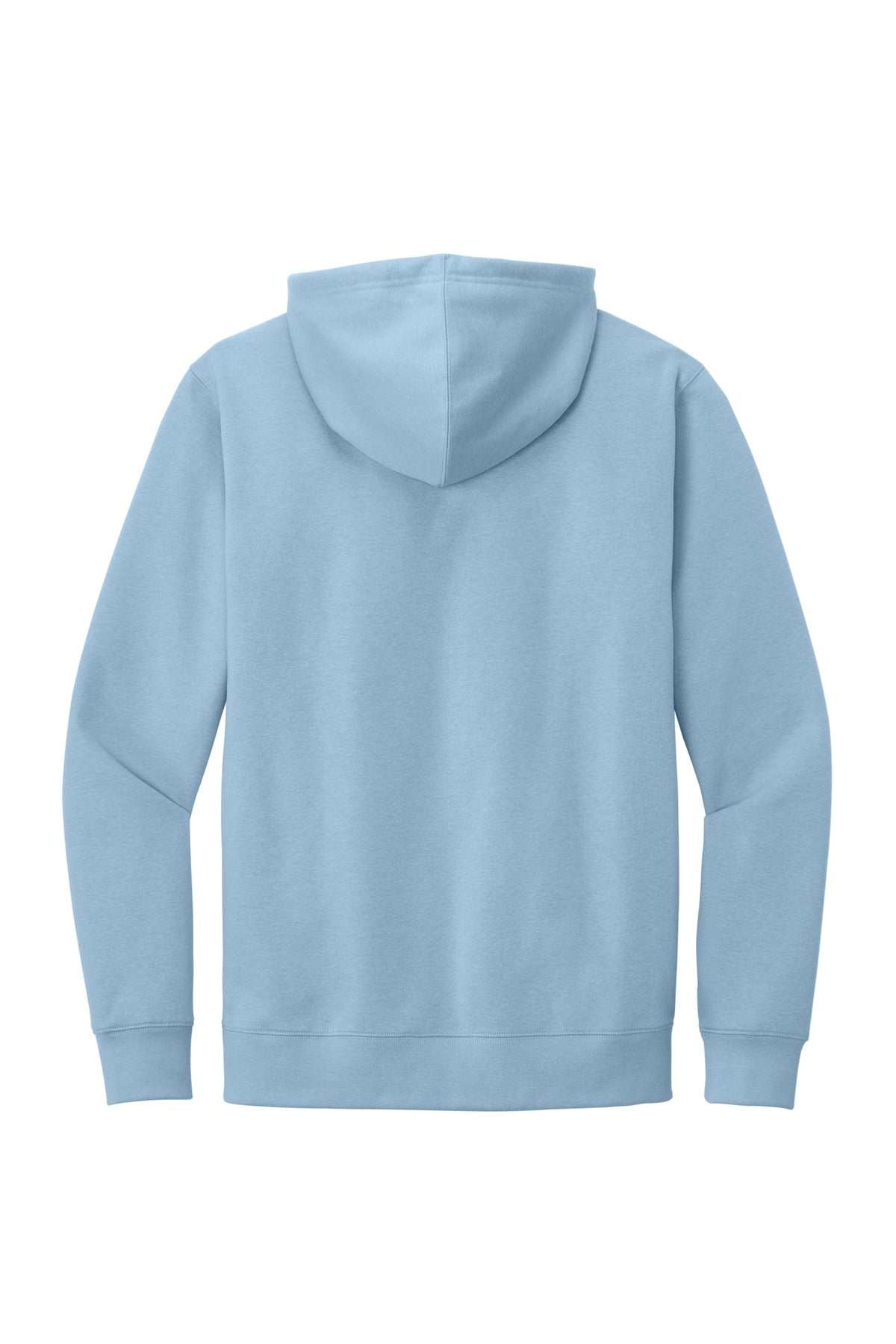 Rear View of Ice Blue District V.I.T. Fleece Hoodie DT6100