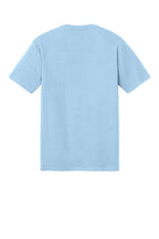 Rear View of IceBlue District Perfect Tri Tee. DM130