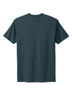 Rear View of Indigo Next Level Apparel Adult Cotton Tee. NL3600