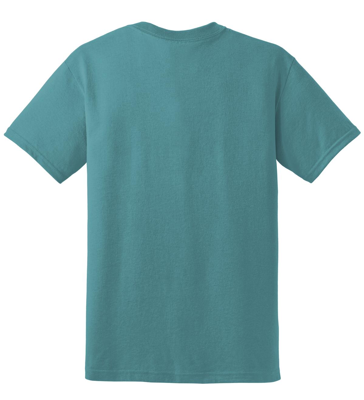 Rear View of Jade Dome Gildan DryBlend 50 Cotton/50 Poly T-Shirt. 8000