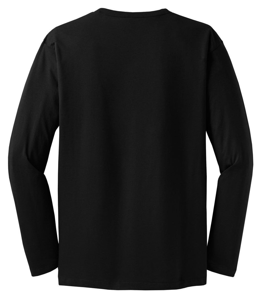 Rear View of Jet Black District Perfect Weight Long Sleeve Tee. DT105