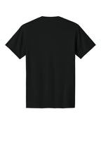 Rear View of Jet Black Port & Co Core Cotton Tee. PC54