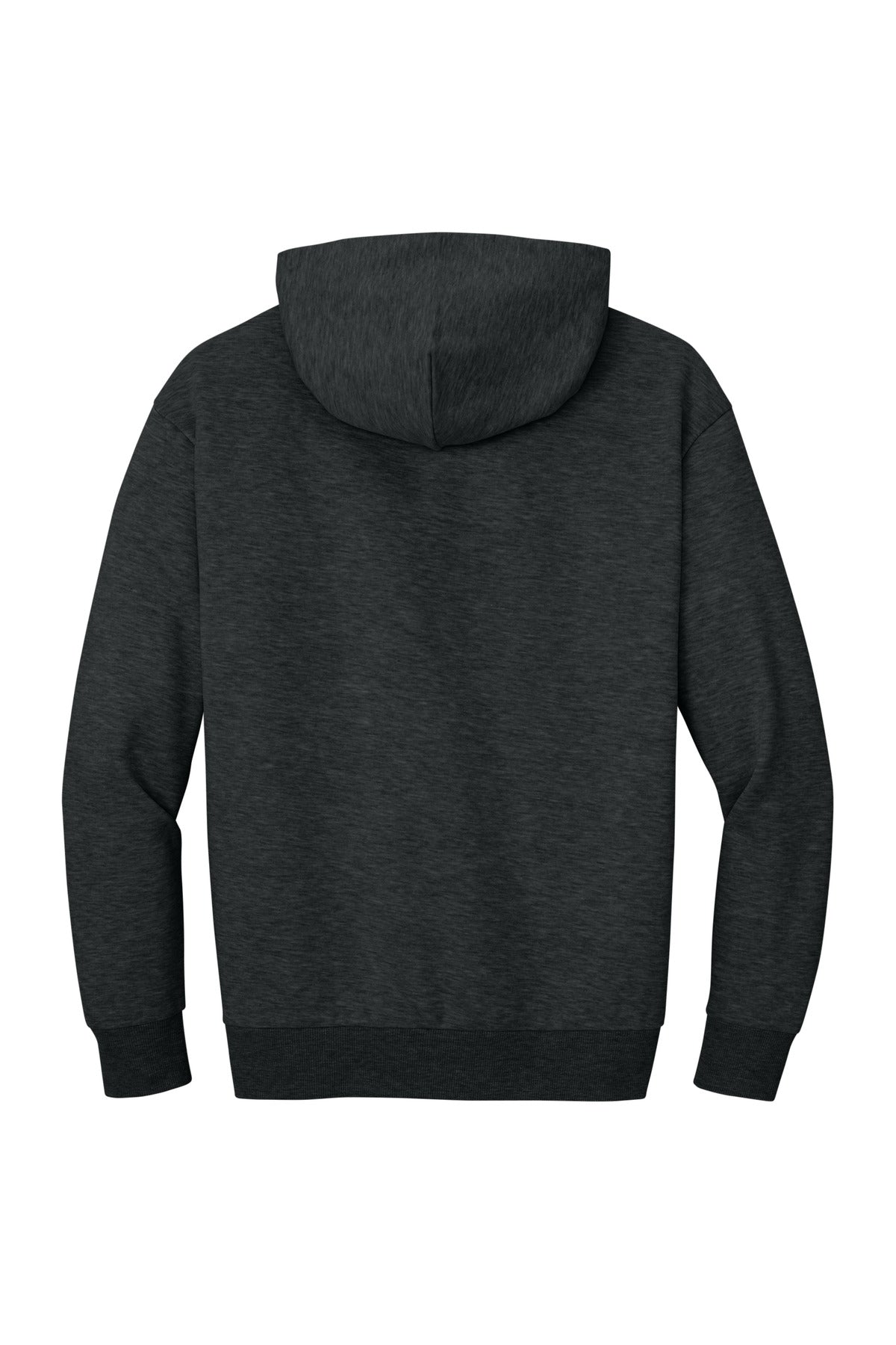 Rear View of JetBlackHt District V.I.T. Heavyweight Fleece Hoodie DT6150