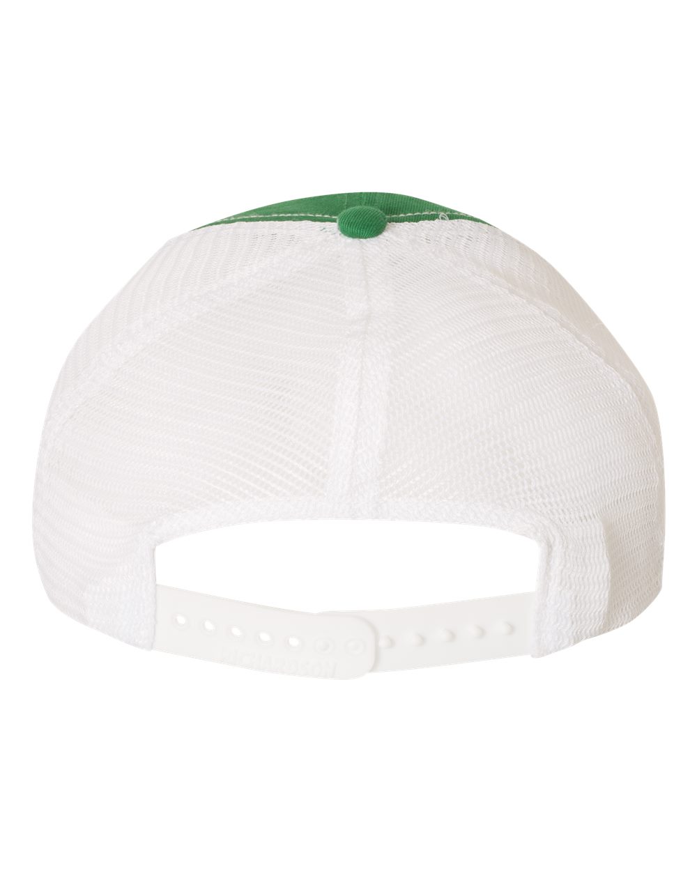 Rear View of Kelly/ White Garment-Washed Trucker Cap - 111