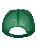 Rear View of Kelly/ White/ Kelly Five-Panel Classic Trucker Cap - 6006