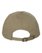 Rear View of Khaki Classic Dad Hat - 6245CM
