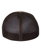 Rear View of Khaki/ Coffee R-Flex Trucker Cap - 110