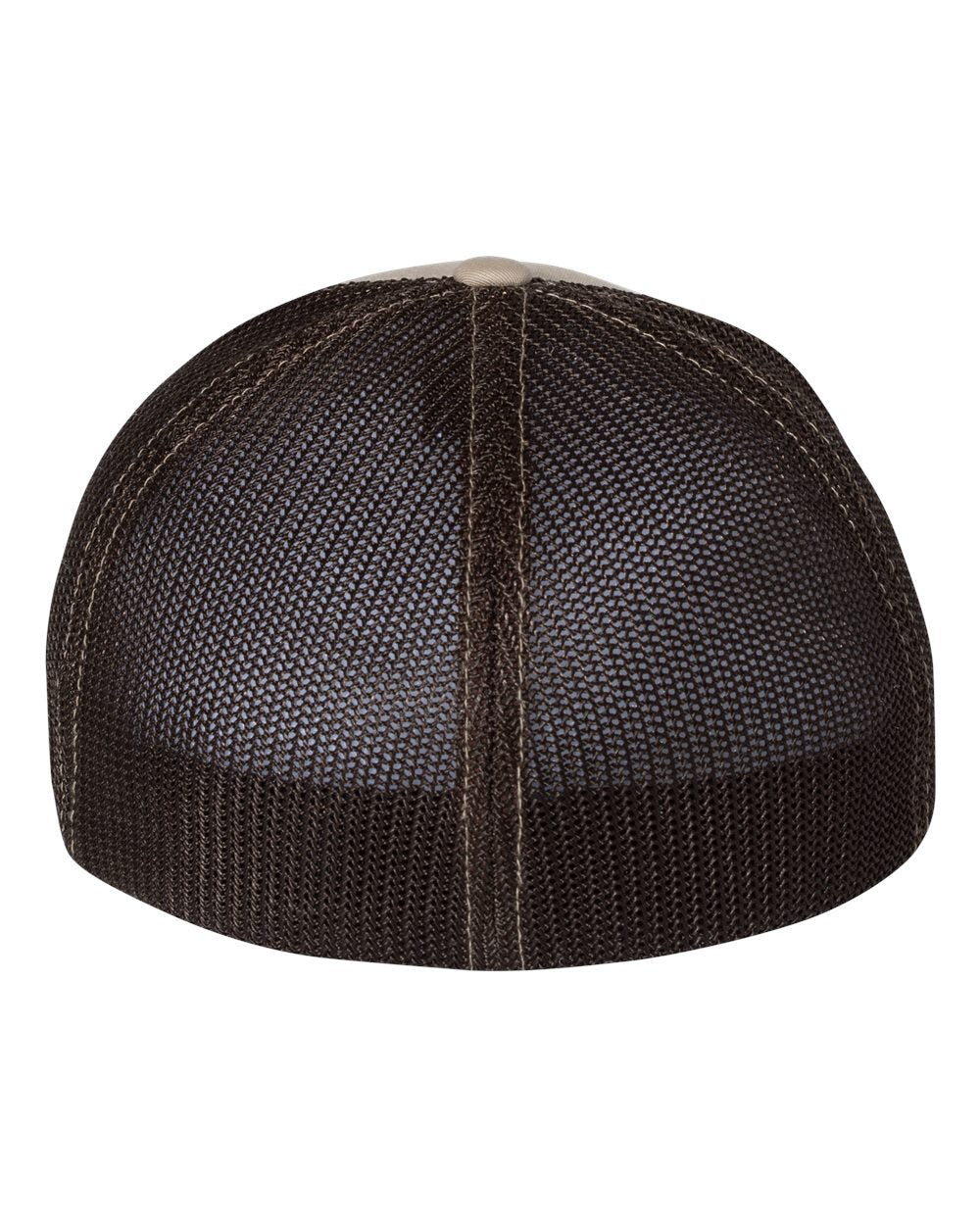 Rear View of Khaki/ Coffee R-Flex Trucker Cap - 110