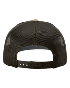 Rear View of Khaki/ Coffee Snapback Trucker Cap - 112