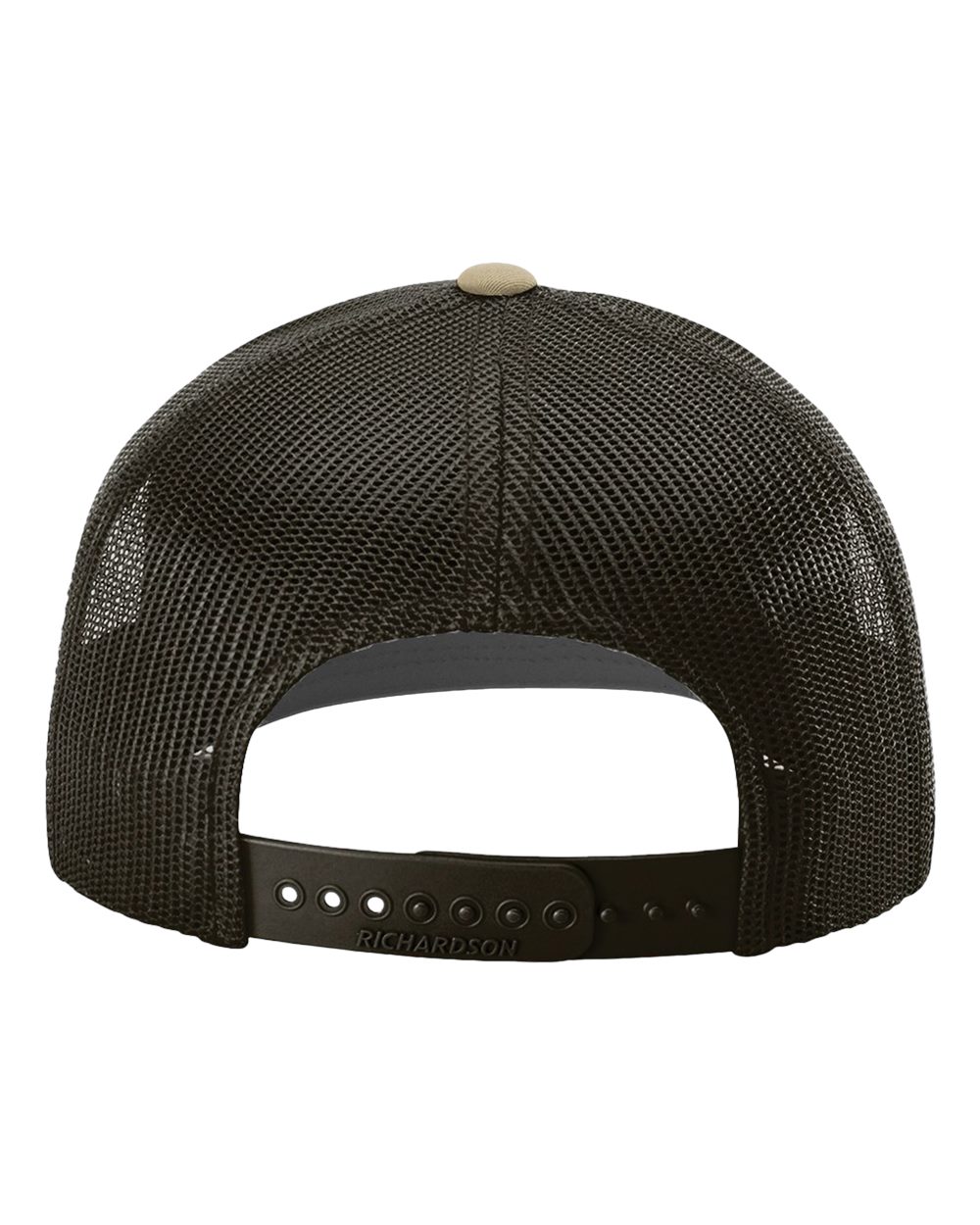 Rear View of Khaki/ Coffee Snapback Trucker Cap - 112