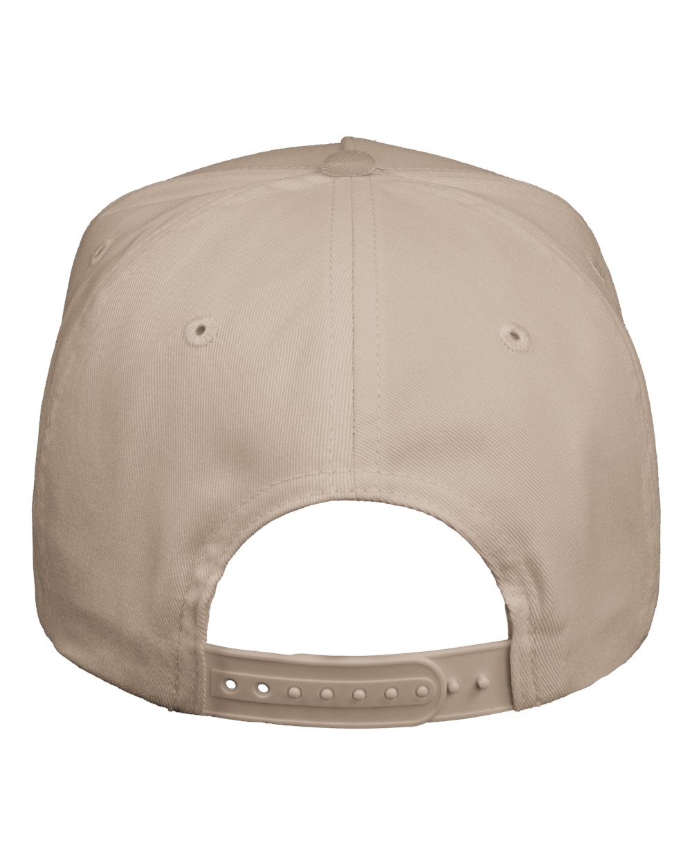Rear View of Khaki Five-Panel Twill Cap - 8869