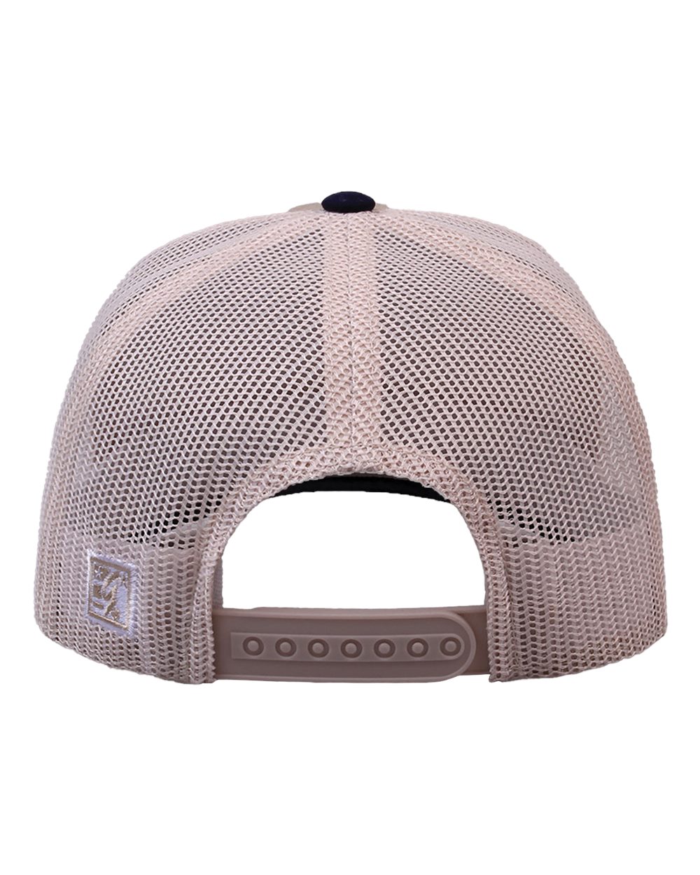 Rear View of Khaki/ Navy/ Stone Everyday Trucker Cap - GB452E