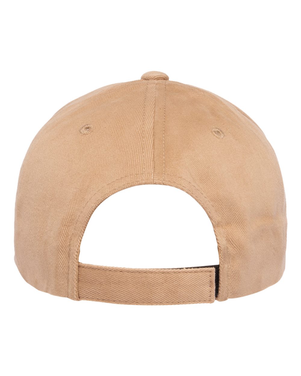 Rear View of Khaki Structured Brushed Twill Cap - 6363V