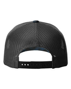Rear View of Kryptek Neptune/ Black Five-Panel Printed Trucker Cap - 112PFP