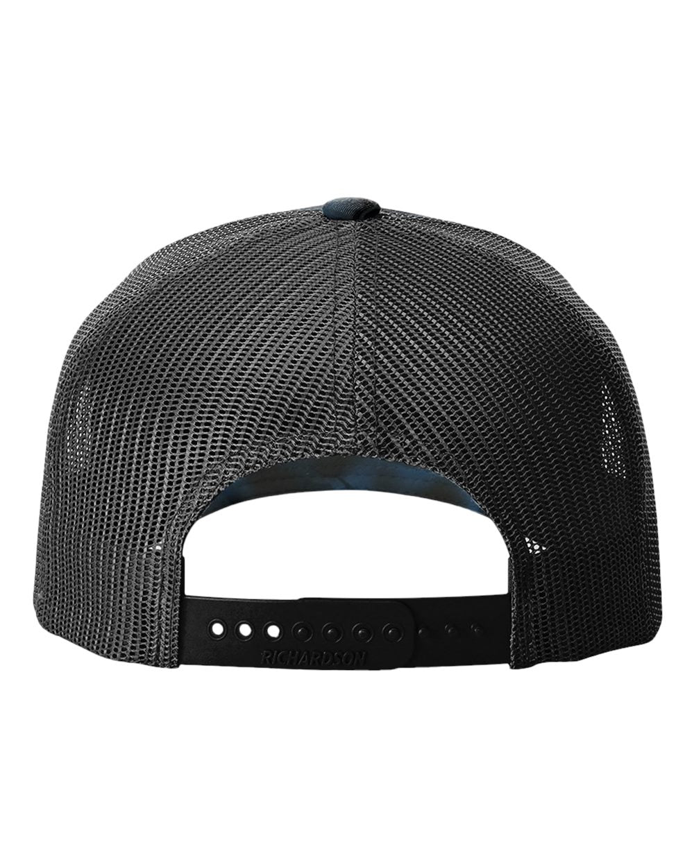 Rear View of Kryptek Neptune/ Black Five-Panel Printed Trucker Cap - 112PFP