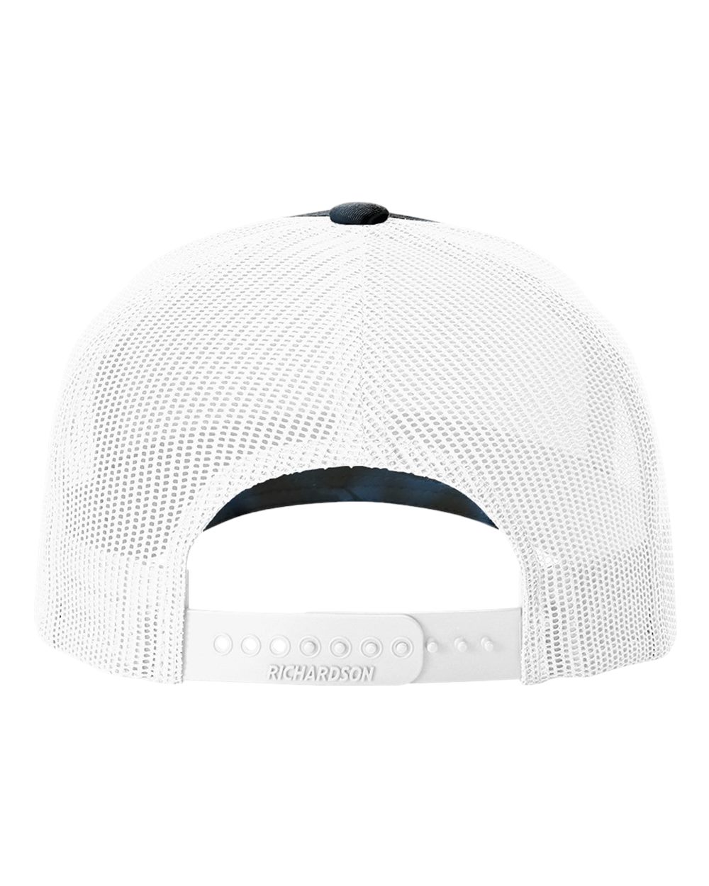 Rear View of Kryptek Neptune/ White Five-Panel Printed Trucker Cap - 112PFP