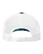 Rear View of Kryptek Pontus/ White Five-Panel Printed Trucker Cap - 112PFP