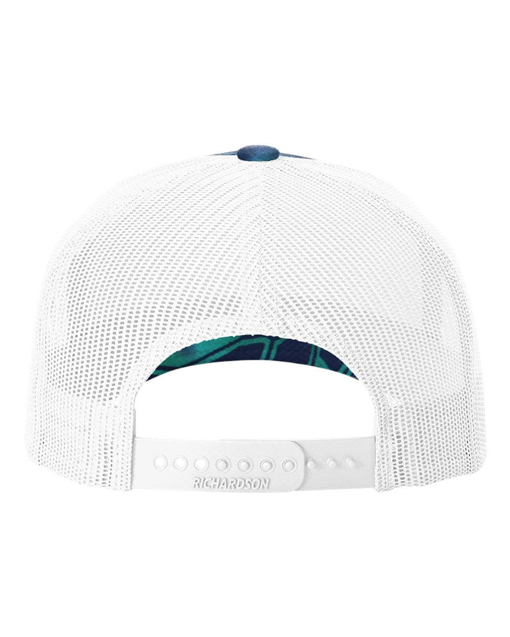 Rear View of Kryptek Pontus/ White Five-Panel Printed Trucker Cap - 112PFP