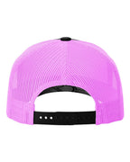 Rear View of Kryptek Typhon/ Neon Pink Five-Panel Printed Trucker Cap - 112PFP