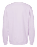Rear View of Lavender Midweight Crewneck Sweatshirt - SS3000