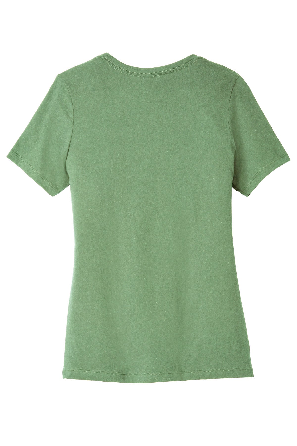 Rear View of Leaf BELLA+CANVAS Women's Relaxed Jersey Short Sleeve Tee. BC6400