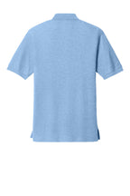Rear View of Light Blue Port Authority Silk Touch Polo K500