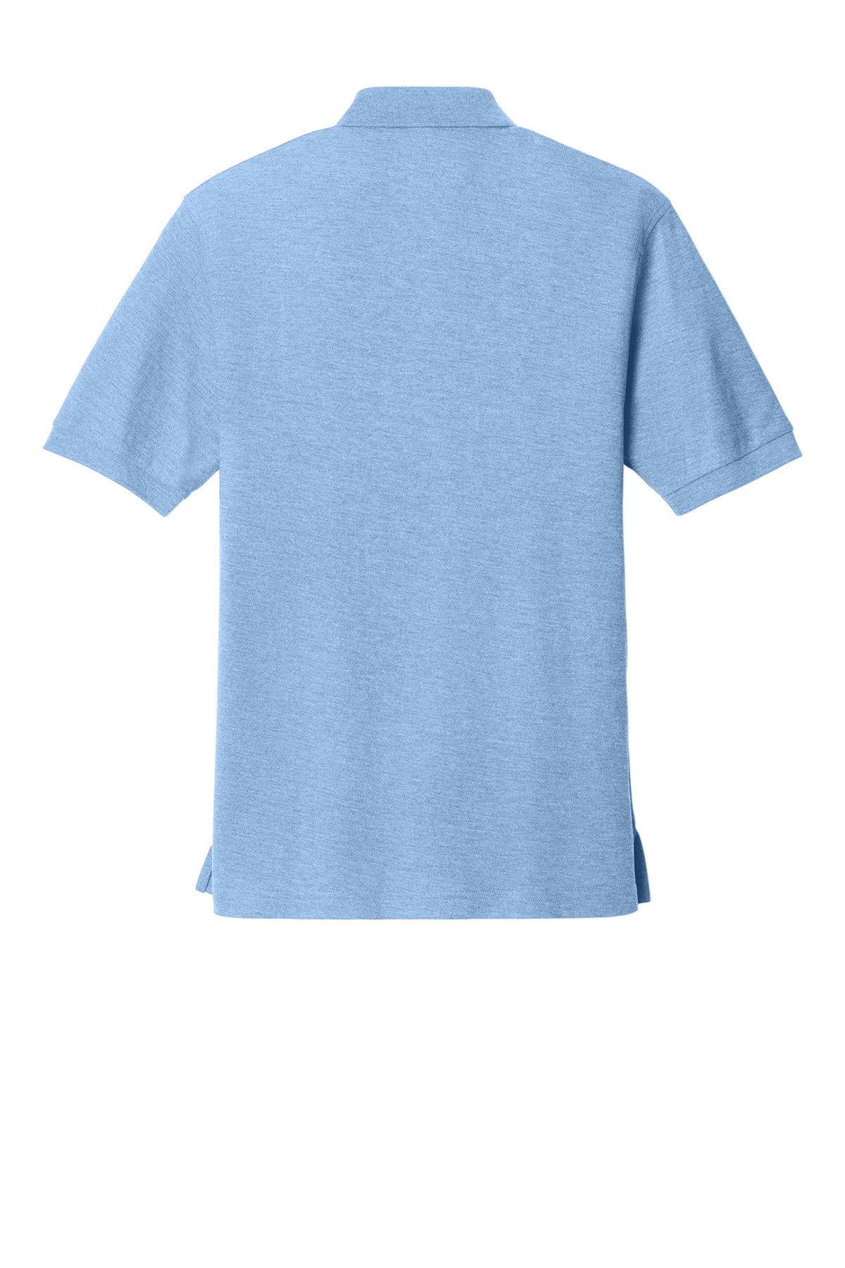 Rear View of Light Blue Port Authority Silk Touch Polo K500