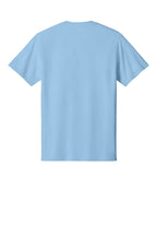 Rear View of Light Blue Port & Co Core Cotton Tee. PC54