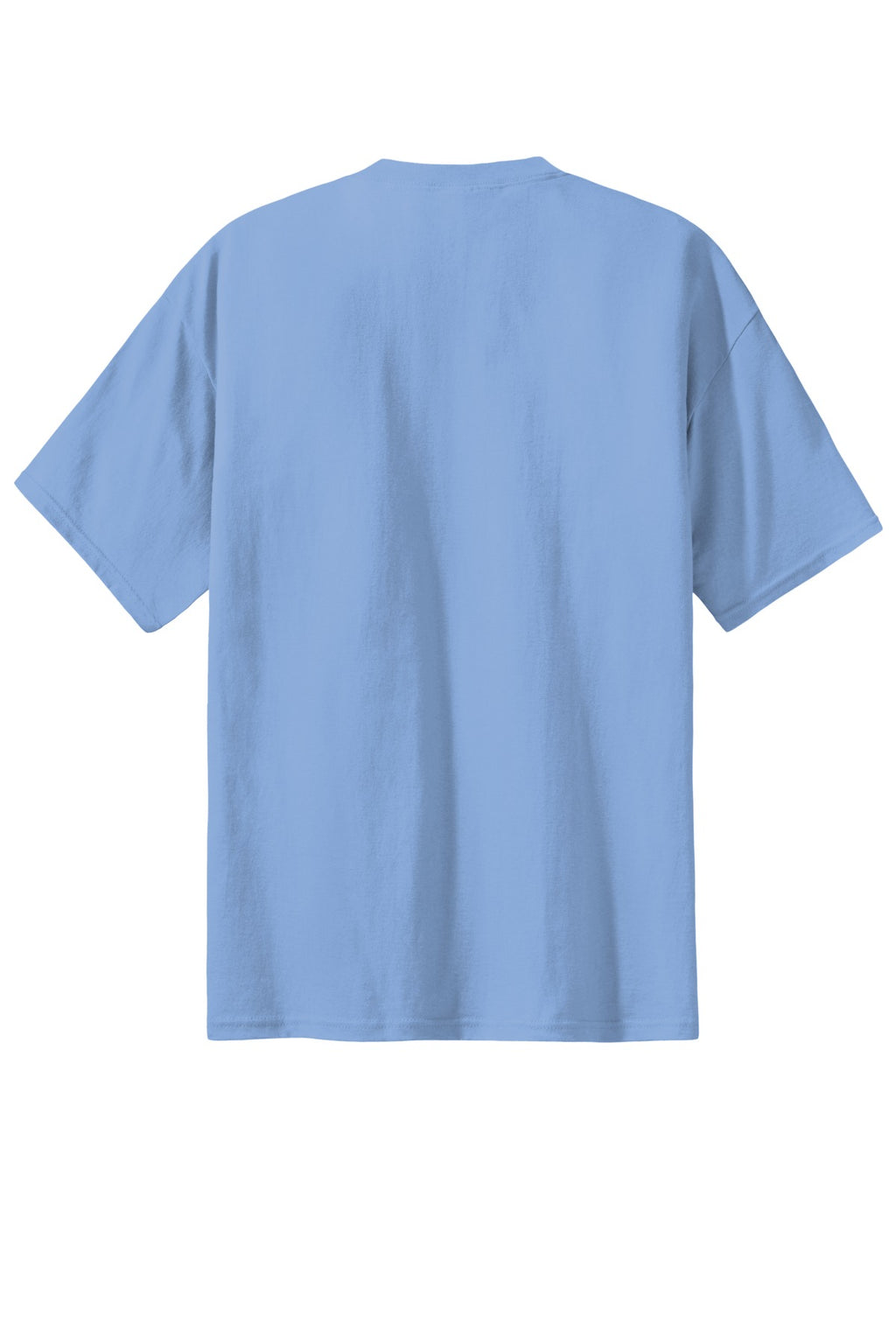 Rear View of Light Blue Port & Co Essential Tee. PC61
