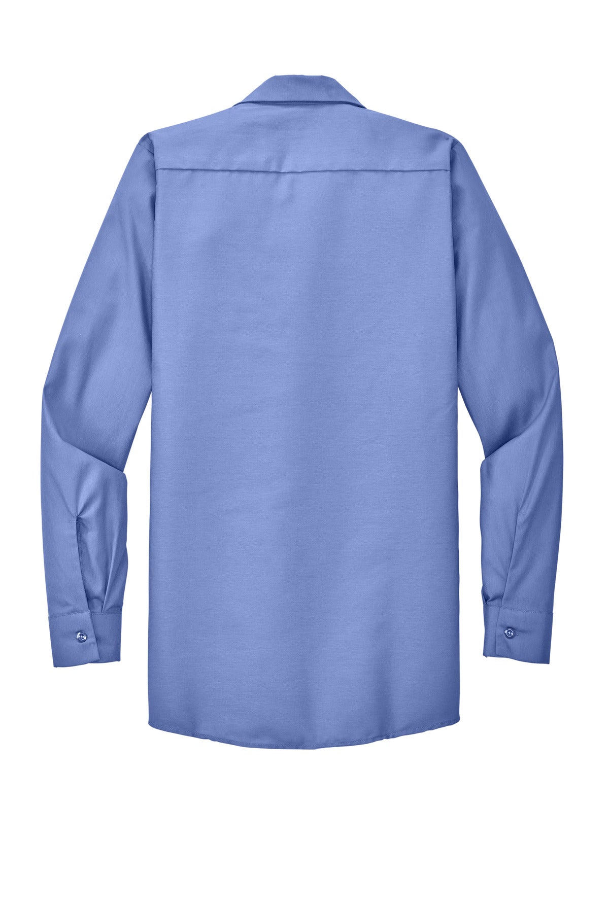Rear View of Light Blue Red Kap Long Sleeve Industrial Work Shirt. SP14