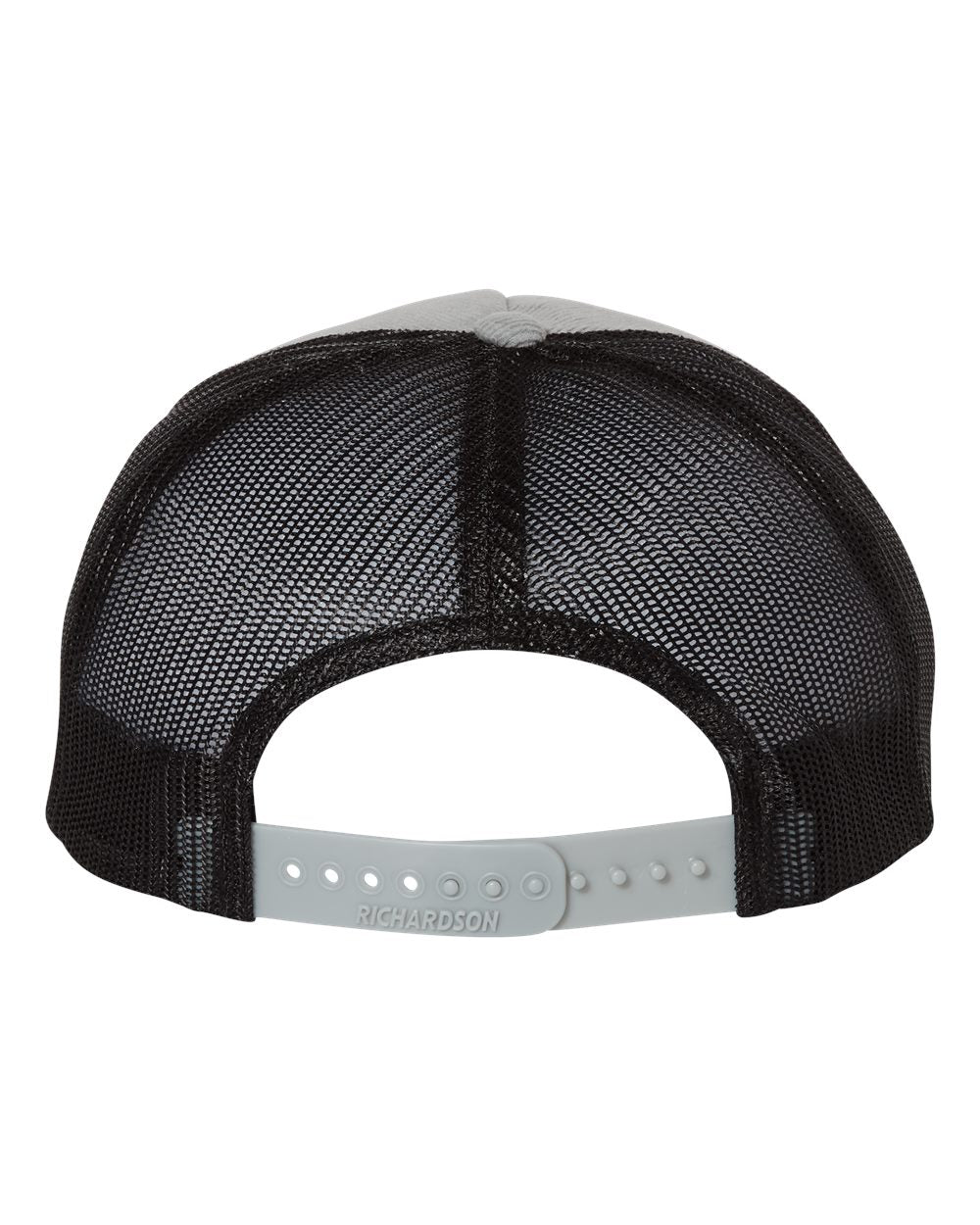 Rear View of Light Grey/ Black Troutdale Corduroy Trucker Cap - 930