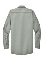 Rear View of Light Grey Red Kap Long Sleeve Industrial Work Shirt. SP14