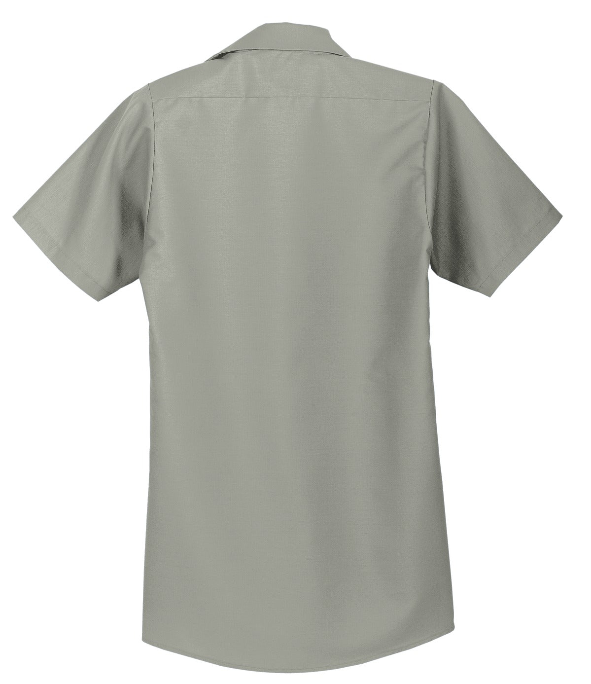 Rear View of Light Grey Red Kap Short Sleeve Industrial Work Shirt. SP24