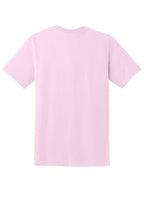 Rear View of Light Pink Gildan DryBlend 50 Cotton/50 Poly T-Shirt. 8000